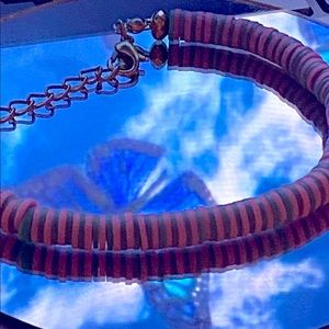 Light pink and teal bracelet